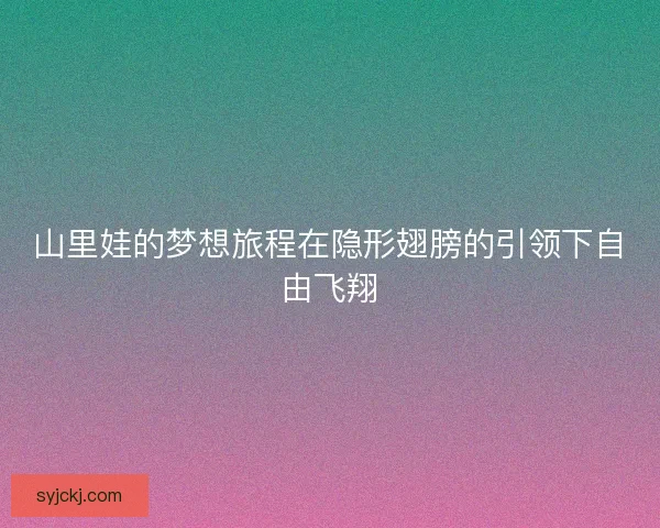 山里娃的梦想旅程在隐形翅膀的引领下自由飞翔